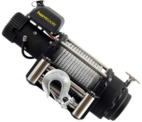 horntools Seilwinde 8,0 Tonnen Sigma Elektrowinde inkl. Fernbedienung, für ATV, Offroad, Motorwinde Seilzug (Stahlseil)
