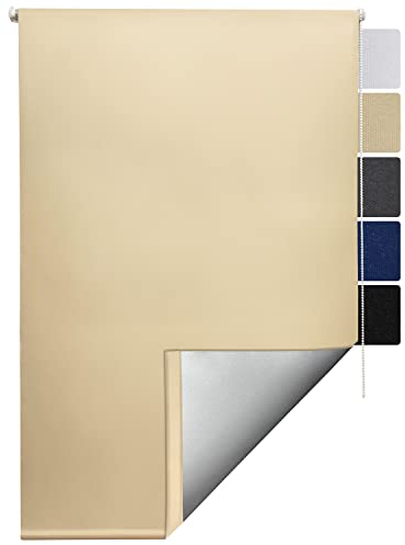 Sol Royal Thermorollo SolReflect T42 Verdunkelungsrollo 40x160 cm Rollo Creme - Rollos für Fenster ohne Bohren mit Thermobeschichtung - Wärmeschutzrollo Thermo Rollo zum Klemmen, Klemmfix Rollo