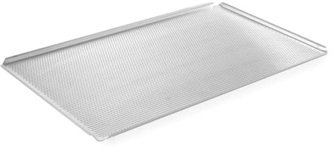HENDI Backblech, perforiert, mit 4 Aufkantungen, geeignet zur Verwendung in Öfen, Blech, Ofenblech, Kuchenblech, Lochbackblech, GN1/1, 530x325x(H)10mm, Aluminium