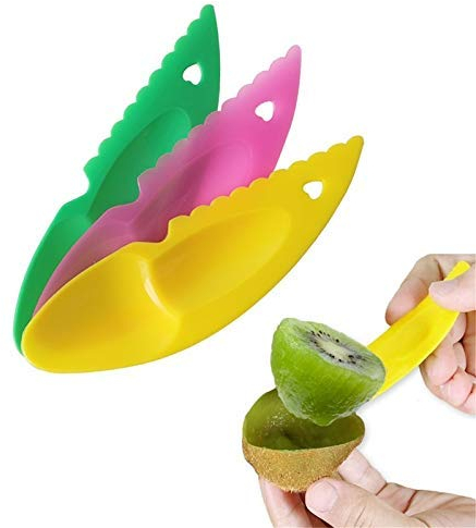 6PCS Fruit Kiwi Cutter Peeler, Slicer Tool Fruit Gadget Slicer Kitchen Gadgets Tools for Pitaya Green Kiwi - Fruit Cutter Set(Random Color)