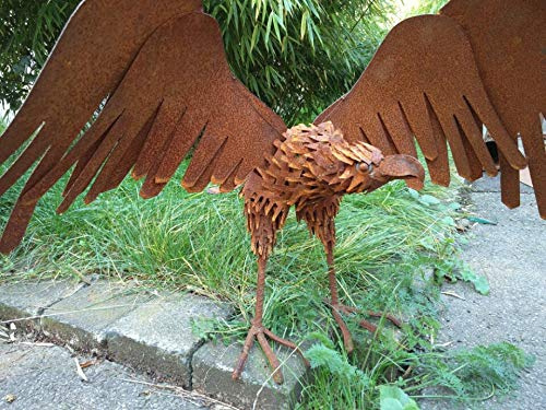 Zen Man Edelrost Garten Figure Rost Adler Gartendeko Gartenskulpture Tiere Handarbeit B40*H40*L90cm 031754