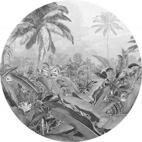 Komar DOT runde und selbstklebende Vlies Fototapete Amazonian Spirit - Ø Durchmesser 125 cm - 1 Stück - Regenwald, Dschungel, Amazonia, Tapete, Wandbild, Designtapete - D1-055