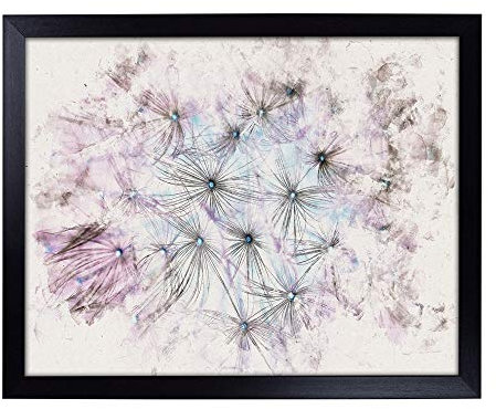 Lap Tray with Cushion | Dandelion Seeds in Blue & Pink Watercolour | Padded Bean Bag Cushion | For Eating, Working, Crafting, Laptop | Portable Table Desk