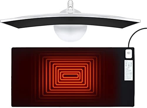 Gobesty Tischunterlage Beheizte Mauspad, 82 x 40 cm Mauspad mit Heizung, Wasserdicht Beheizte Schreibtischunterlage, Mausmatte Heizung mit 7 Heizstufen, 4 Stunden Automatischer Abschaltung