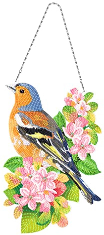 5D Blumen Schmetterling Diamond Painting Wandbehang, DIY Frühling Diamant Painting Kranz, Ostern Türkranz Strass Kristall Malerei Anhänger für Home Deko (#2)