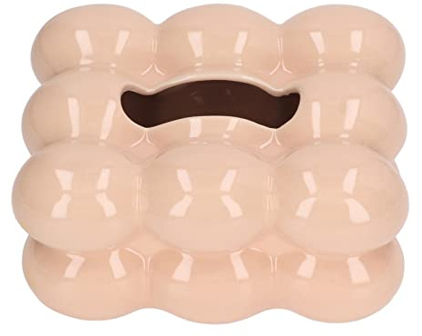 CHICIRIS Taschentücher Box, Galvanisierter Keramik Kosmetiktücher Box, Dekorativer Taschentuchspender, Tissue Box, für Badezimmer, Kommode und Tisch (Kaffeefarbe)