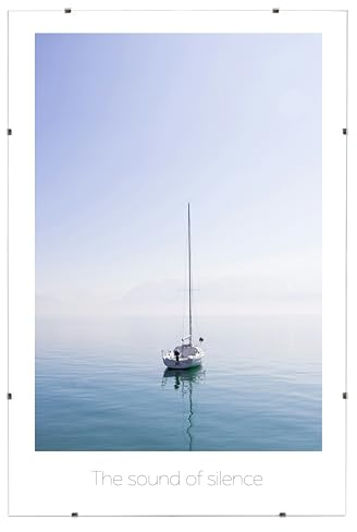 Mein Landhaus rahmenloser Bilderrahmen | 40x50 cm | Cliprahmen mit bruchsicherem Acrylglas | randloser Bildhalter zum rahmen Ihrer Fotos in horizontaler oder vertikaler Ausrichtung