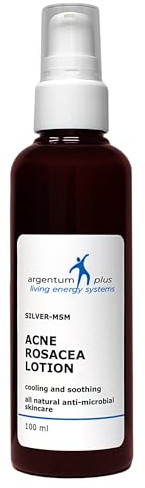 argentum plus Silber-MSM Akne Rosacea Lotion, 100 ml | Natürliche Pflege, Für Rosacea neigende Haut, Für papulopustulöse Akne
