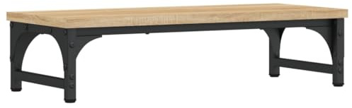 vidaXL Support de Moniteur, Réhausseur d’Écran avec Pieds Réglables, Support d'Ordinateur avec Rangement Bureau Intérieur, Chêne Sonoma Bois d'Ingénierie