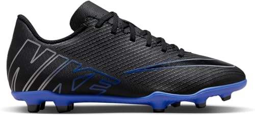 NIKE Jr Mercurial Vapor 15 Club Black/Chrome, Zapatos de Gimnasia, Negro Cromo Hyper Royal, 37.5 EU