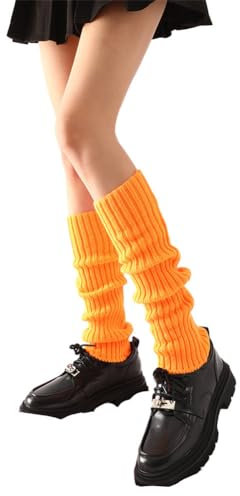 FANSU Winter Stulpen Damen Leg Warmers Beinwärmer Frauen Legwarmers Verdicken Bein Stulpen Mädchen für Tanz, Ballett, Fitness, Yoga (orange Farbe,4 Paare)