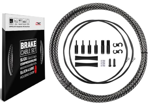 CNC Road Bike Brake Cable Kit,Universal Brake Cable Housing Coated Braided & Teflon Inner line For Bicycle Road Bike（Black/Gold/Silver/Titanium silver）