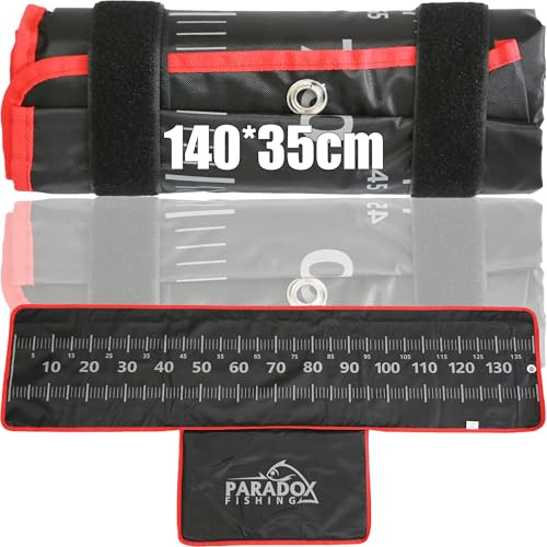 Paradox Fishing Abhakmatte 140x35cm mit Maßband - Angelmatte | mit Kniepolster - leicht zu reinigen, einfacher Transport, genaues Zentimetermaß