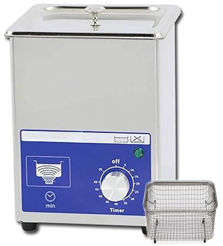 JavoN Limpiador Ultrasónico 2 litros, Limpiador Joyería Industrial Acero Inoxidable, Ajuste Perilla, Procesamiento De Reducción De Ruido/Tiempo Ajustable, para Laboratorio Científico, Industria