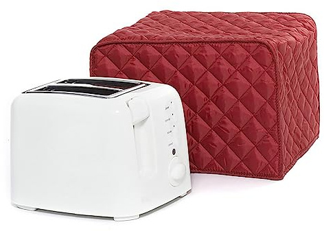 LIFKOME Two Slice Toaster Cover Appliance Cover Red Polyester Dust Protector for Kitchen Home Use 11.5x8x8cm