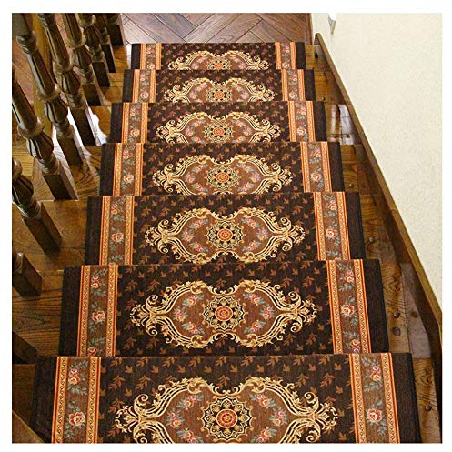 Teppich-Treppenstufen, rutschfeste Treppen-Teppichstufen, 1 Stück, Teppich-Treppenstufenmatte, rutschfestes Treppenkissen, Innen-Treppenschutz, Stufenmatten mit europäischem Muster für Bodentreppen