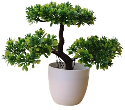perfk Künstlicher Bonsai-Baum, Kunstpflanzen, Topfbaum für den Innenbereich mit Töpfen, kleine Kunstpflanzen für den Schreibtisch, Ausstellungstisch,