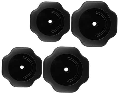 MOLUCKFU 4 Stück Schnellkochtopfknopf aus Kunststoff Schwarz Universell Passend mit 17mm und 19mm Öffnung für Topfdeckelknopf und Griff