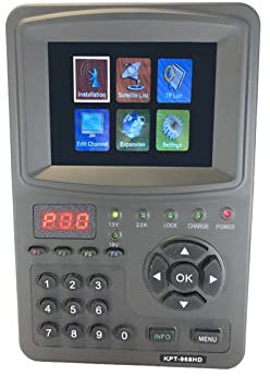 Buscador de satélites KPT-968HD DVB-S2 Buscador de satélite Full HD Digital Satellite TV Receptor Finder Meter MPEG-4 HD DVB-S2 + HEVC H2.65 4K Finder AVS + para ajustar la antena parabólica