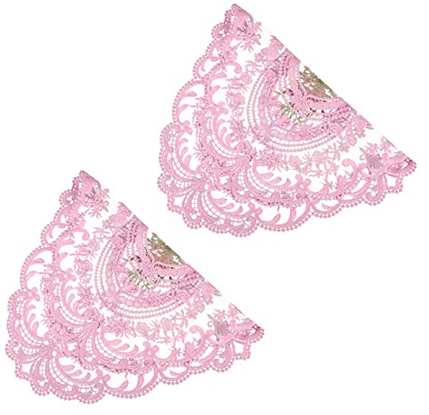 EXHUMKY 2stücke Elegante Bestickte Spitzen Tischuntersetzer Dekorative Tischmatten Für Dinner Hochzeiten Und Partys Lebensmittelechtes Material