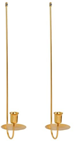 Lampada da parete a candela – Portacandele d'oro con decorazione da parete Set di 2 candelabri, supporto da parete decorativo in metallo per ambienti eleganti e lussuosi