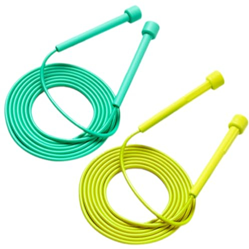 RT 2 pièces Corde à Sauter Enfant, Réglable, Fitness Training, Exercices de Combustion des Graisses, Corde a Sauter Sport, Sport en PVC avec Roulement à Bille, Pour Garçons Et Filles 3-12 ans(280 cm)