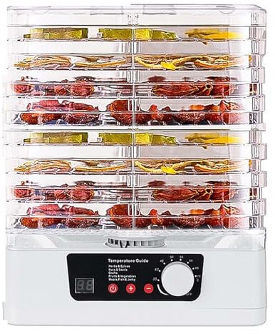 SUPER FOREST Essiccatore per Frutta, Verdura, Erbe, Carne, essiccatore per Alimenti, 350 W, Timer da 48 Ore, Snack disidratati per Animali Domestici, essiccatori p