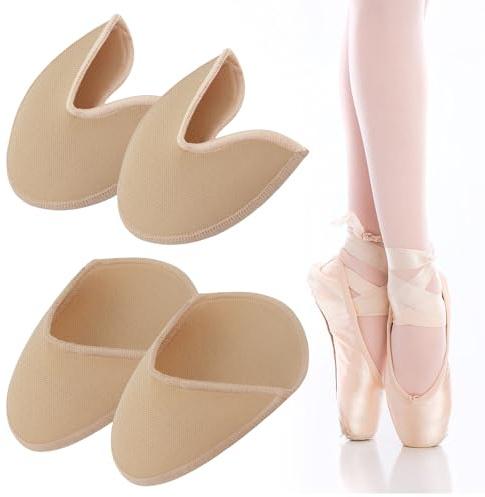 2 Paar Ballettschuh Zehenpolster, Zehenkappen für Spitzenschuhe Ballett, Allet spitzenschuhe zehenschoner, Weiche Zehenpolster für Damen und Mädchen, 2 Größen (Hautfarbe)