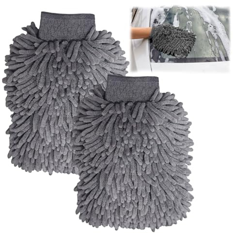 nailpretty 2 Piezas Guante Lavado Coche, Guante De Microfibra para Lavar Coche, Absorbente Manopla Limpieza Coche para Limpieza de Coches,Cristales,Muebles y del hogar