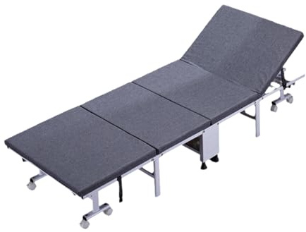 Reisebett Erwachsene Klappbar Atmungsaktives Gewebe, mit Rädern, Verdickten und Verstärkten Stützfüßen, Gästebett Klappbar für Büro, Schlafzimmer & Wohnzimmer(190 * 70 * 30cm)