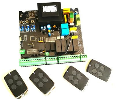 CFWWSAQ Motor Puerta Corredera Unidad de Control de Motor de CA, abridor de Puerta oscilante automático de 220VAC, Placa de Circuito Controlador PCB, Tarjeta de Placa electrónica(Board 2 remotes)