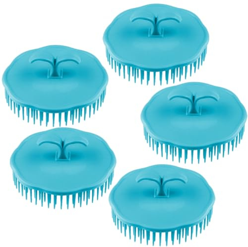 CIYODO 5 pièces Brosse de Shampooing Plastique Peigne Massant Rond pour Lavage et Massage Chevelu Protection des Racines Usage Domestique Aléatoires Couleur Aléatoire Couleur Aléatoire