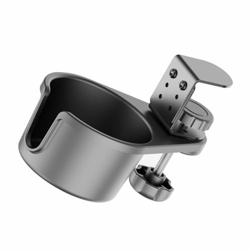 KAHDGSS Portavasos De Escritorio con Clip Versatilidad Diseños Metálicos Giratorios 360 ​​​​° con Gancho para Auriculares para Uso En La Oficina O En Hogar Estante Almacenamiento Portavasos