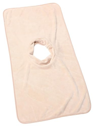 Angoily Wiederverwendbare Massageliege Kopfauflage 80 X 40cm mit Gesichtsöffnung Verdicktes Polster Khaki Spa und Salonbezug für Professionelle Schönheitssalons
