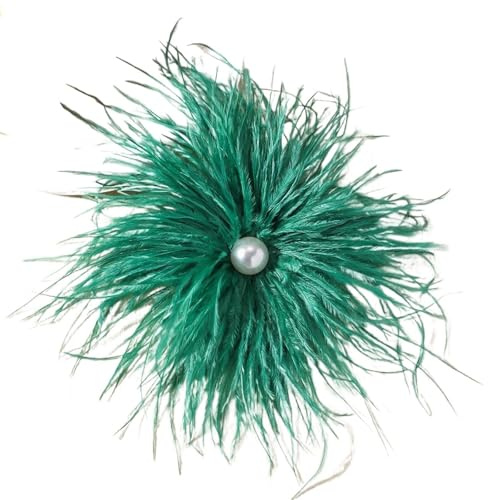 Broche Plume Brosch Flerfärgad Fjäder Stor Brosch 21 cm för Kvinnor, Lyx Pärlbrosch För Fest, Tyg Smycken Tillbehör