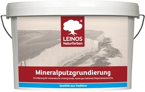 LEINOS Mineralputzgrundierung 10,0 L – Haftgrund für Kalk- & Silikatfarben | Raue, diffusionsoffene Grundierung für mineralische Untergründe. Verbessert Haftung und sorgt für gleichmäßige Anstriche.