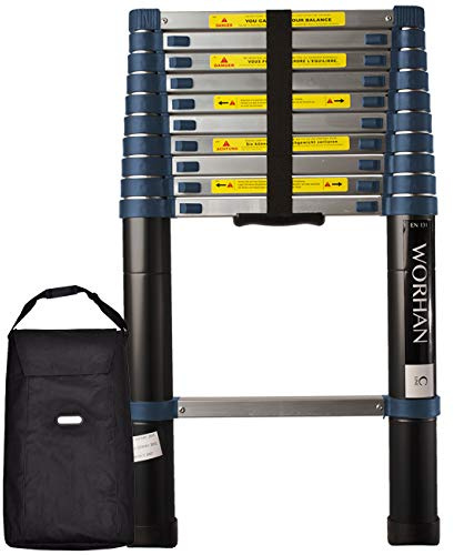 WORHAN Teleskopische 3.2m TELESKOPLEITER ALULEITER ANLEGELEITER ALULEITER ALU TELESKOP Leiter MULTIFUNKTIONS Leiter 320cm 1K3.2C+Bag