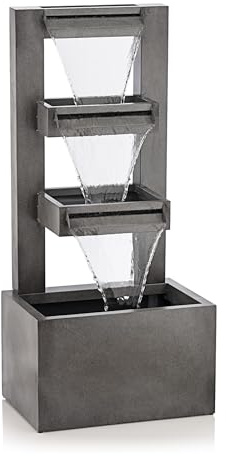 Alpine Corporation Fountain, Metal, Grey, 20 L x 14 W x 43 H