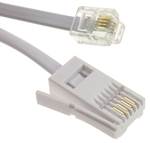 RGB Networks Ltd BT Modem Extension Cable - RJ11 Male to BT Male, Rollover Spec, RoHS Compliant for Home Office Work (5M-16.4 Feet)