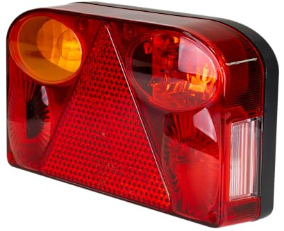 Fristom FT-088 Anhänger Rückleuchte Links, 6 Funktionen, 12 V | Mit E9-Zulassung und Gummitülle. Für PKW-Anhänger, LKW, Abschleppwagen und landwirtschaftliche Fahrzeuge bei Nacht.