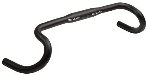 Gravel-handlebar Zoom, alloy, matt black, 400 mm, Bar bore 31.8 mm, Reach 83 mm, Drop 107 mm, Sweep 25°, on Card