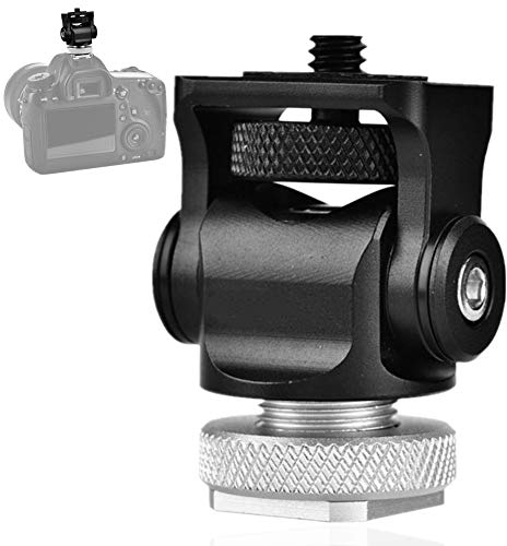 Diyeeni Blitzschuh Adapter 1/4 Schraube, Aluminium Legierung Kamera Schuhhalterungen Hotshoe Mount Adapter für Leuchte, Monitor, Mikrofon, Camcorder Maximale Belastung 5 kg