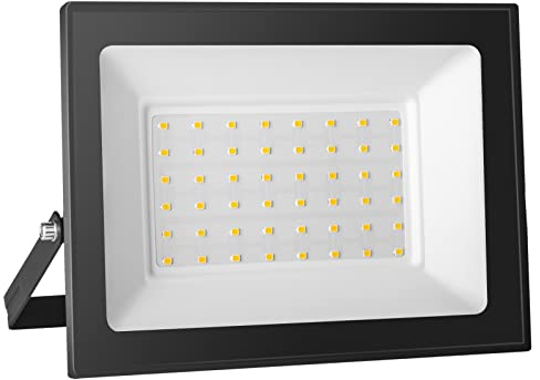 bapro 50 W, proiettore LED per esterni, IP65, bianco freddo (6000 K) - Illuminazione per spazi pubblici, garage, giardino