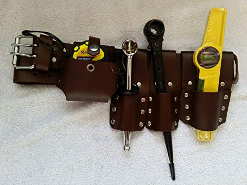 Scaffolding Brown Thick Leather Tools Belt 4pc Full Tool Set .Black 1921 mm New Features