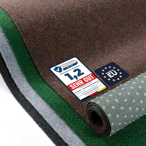 Primaflor Rasenteppich | Braun, 1,33m x 4,50m | Comfort | UV-stabil & schnelltrocknend | Mit Noppen | Kunstrasen-Teppich für Balkon, Terrasse & Poolbereich | Outdoor Bodenbelag | Balkonteppich