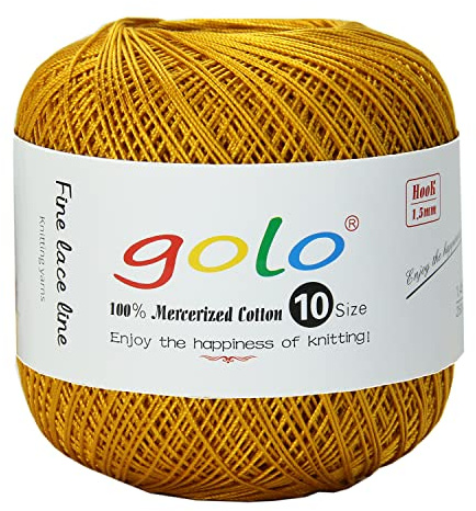 golo Häkelgarn Größe 10 für handgestricktes Häkelgarn baumwolle häkelgarn (Glühen-603)
