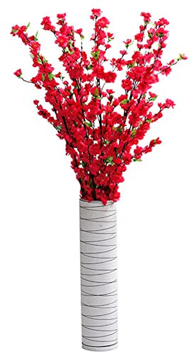 KHBNHJ 6 fiori artificiali di fiori di pesco di 125 cm, di seta, di fiori di ciliegio con steli lunghi, per matrimoni, decorazioni per la casa (vaso non incluso)