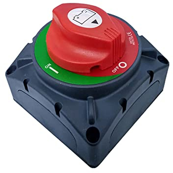 Trisinger Batterieschalter Trennschalter 12-48V, 600A Batterietrennschalter, Wasserdichter Batterie Hauptschalter für Fahrzeuge, Auto, Wohnmobil und Boot (ON/OFF,High Current)