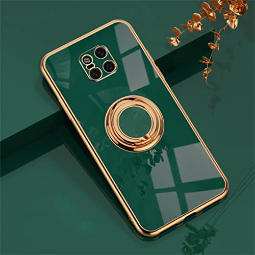 Emlivi Hülle für Huawei Mate 20 Pro,Glänzend Weiche Silikon TPU Slim Case mit 360 Grad Ring Ständer Bumper Stoßfest Schutzhülle Fingerhalter Magnetische Autohalterung Cover für Mate 20 Pro, Armeegrün