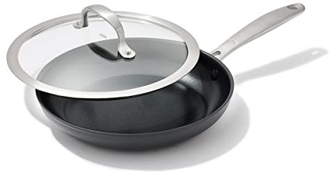 OXO CC006642-001 Good Grips Pro Frying Pan Skillet, Hard Anodized Nonstick Aluminum, Stainless Steel, Black